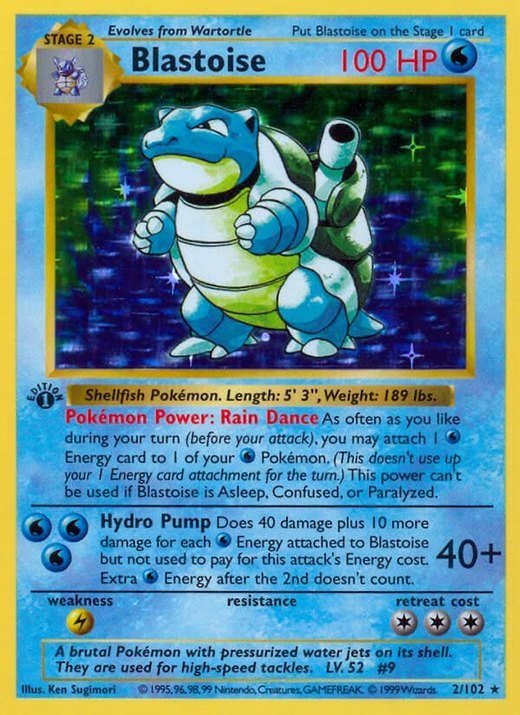 Blastoise holo card