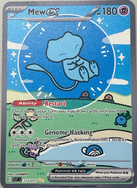 Mew ex holo card, cleaned